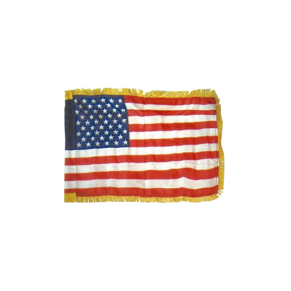 US Auto Fender Replacement Fringed Flag with Pole Hem