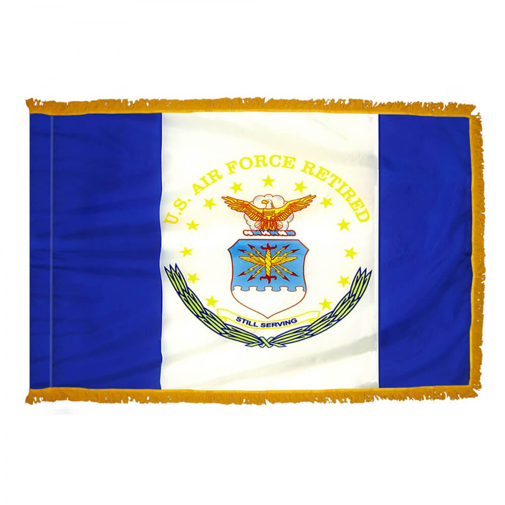 Air Force Retired Flag with Fringe and Pole Hem, AAIRF34PHF
