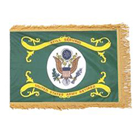 Army Retired Fringed Flag with Pole Hem, AARMY34PHF
