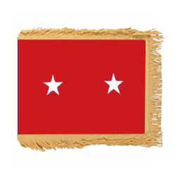 Army Major General Flag with Pole Hem and Fringe, AARMYSTAR235PHF