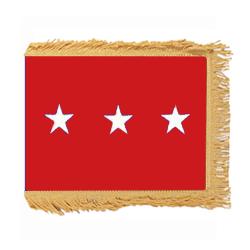 Army LT. General Flag with Pole Hem and Fringe, AARMYSTAR334PHF