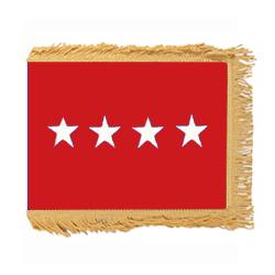 Army General Flag with Pole Hem and Fringe, AARMYSTAR446PHF