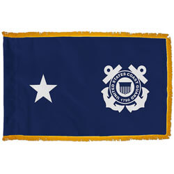Coast Guard Rear Admiral Lower Half Flag with pole hem and fringe, ACOASSTAR135PHF