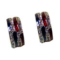 Crystal Patriotic Red White and Blue Earrings
