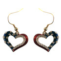 Patriotic Heart Outline Heart Earrings