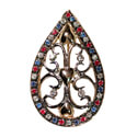 Antique Gold Patriotic Teardrop Pin