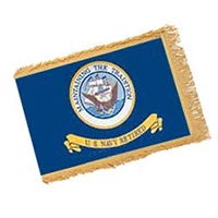 Navy Retired Fringed Flag with Pole Hem, ANAVY34PHF