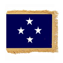 Navy Admiral Fringed Flag with Pole Hem, ANAVYSTAR435PHF