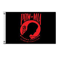 POW MIA Flag 3 ft x 5 ft Polyester - Red, APOWMBR35P