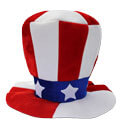 Red, White and Blue Plush Top Hat ASG72652