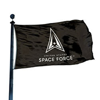 United States Space Force Logo Black Flag, ASPAF35