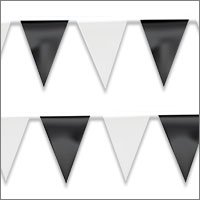 Assorted Color String Pennants with Black or White