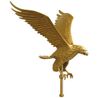 Gold Aluminum Eagle Ornament for Ground Set Flagpole