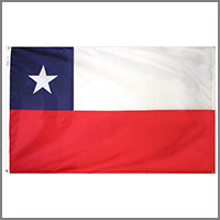 Chile Appliqued Nylon Flag, FCHIL23A