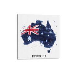 Australia Flag Watercolor Canvas Print, CPAUST24