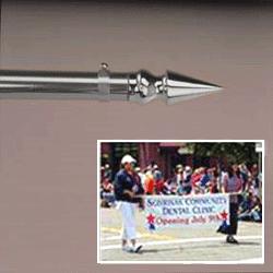 Spear End Lead Parade Banner Pole,CPOLE96SS