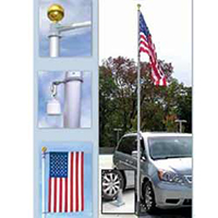 Multi-Use Telescoping Flagpole with Tire Mount & Ground Sleeve, CPOLE648