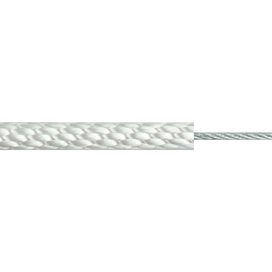 Wire Core Halyard Rope for 80 ft Flagpole (3/8 in dia White Nylon ...