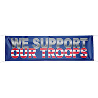 8-mil Vinyl We Support Our Troops Patriotic Banner