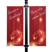 Seasons Greetings Double Street Pole Banner