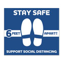 Six Feet Social Distancing Rectangular Floor Decal 6 Pack, DEC593401