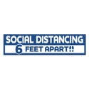 Six Feet Social Distancing Horizontal Floor Decal 12 Pack, DEC593701