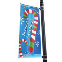 Candy Cane Blizzard Street Pole Banner