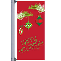 Branch With Ornaments Street Pole Banner