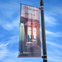 Cafe Street Pole Banner