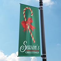 Candy Cane Street Pole Banner