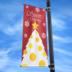 Decorated Snow Tree Street Pole Banner, FBPP0000010185