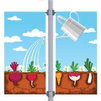 Garden Double Street Pole Banner