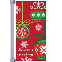 Ornaments with Bows Street Pole Banner