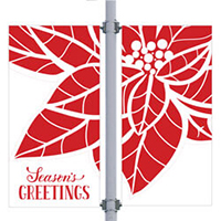 Sun Poinsettia Double Street Pole Banner