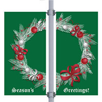 Wreath Double Street Pole Banner