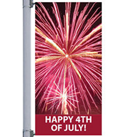 Happy 4th Street Pole Banner