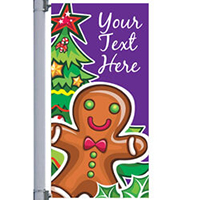 Gingerbread Man Street Pole Banner