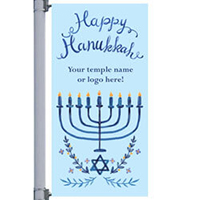 Happy Hannukah Street Pole Banner