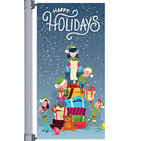Vinyl Happy Holidays Street Pole Banner