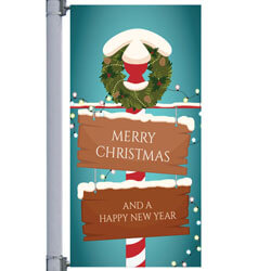 Holiday Wreath Street Pole Banner, FBPP0000010686