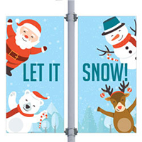 Let It Snow Double Street Pole Banner