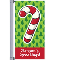 Swirly Candy Cane Street Pole Banner