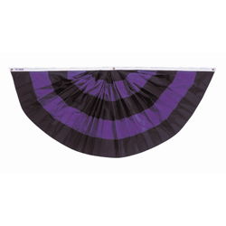Full fan for mourning, black-purple stripes, DFANMOURN36
