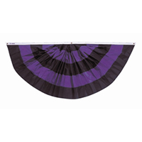 Full fan for mourning, black-purple stripes, DFANMOURN36