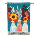 Autumn Milk Bottles Linen House Flag, EE13L9318BLH