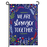Stronger Together Suede Textured Garden Banner, EE14ES9783G