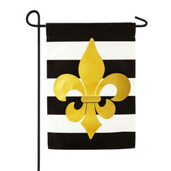 Fleur de Lis Stiped Garden Banner, EE14L8837BLG