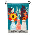 Autumn Milk Bottles Linen Garden Flag, EE14L9318BLG