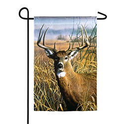 Buck in a Meadow Suede Garden Flag, EE14S8822G