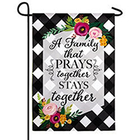 Family That Prays Together Suede Garden Banner, EE14S9800G
